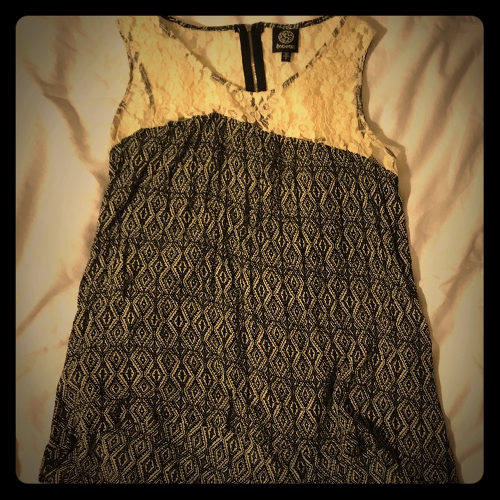 Lacey and geometric short sleeved blouse